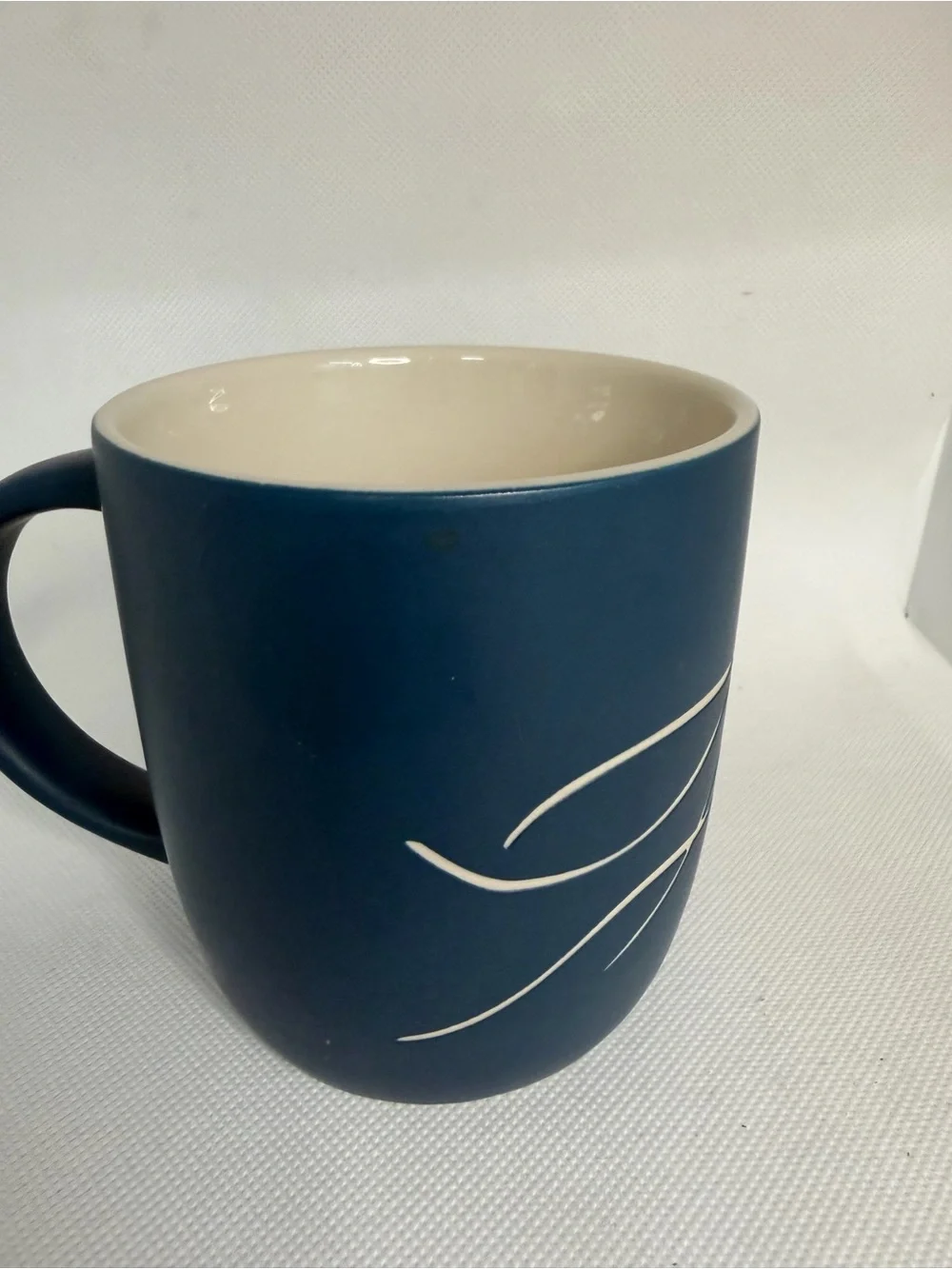 Starbucks 2016 Blue Wink Crown Siren Coffee Mug 14 oz Anniversary Etched Ceramic
